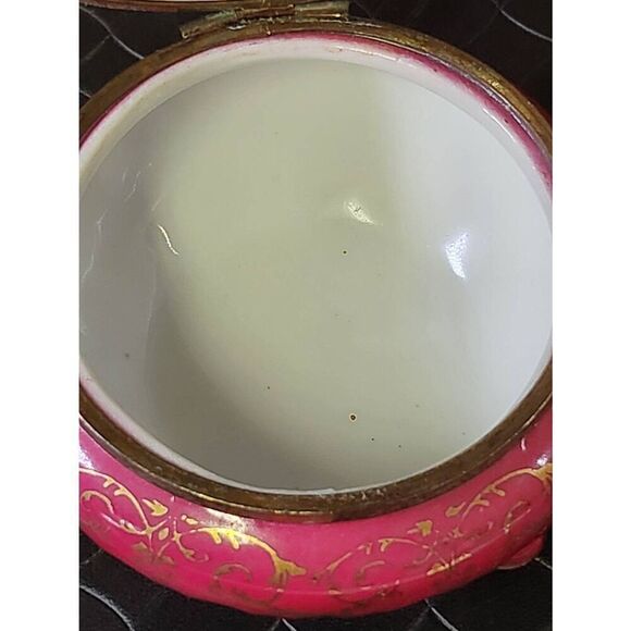 Vintage Limoges Porcelain Footed Trinket Box - Picture 4 of 8
